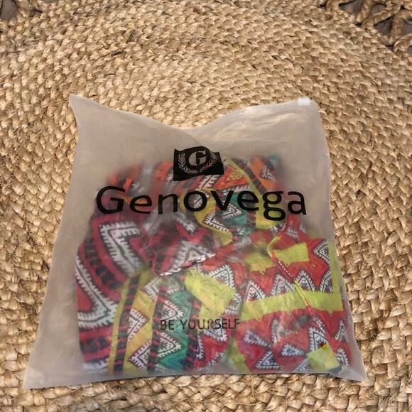 Genovega Kimono Multicolor Lightweight Coverup Wrap Shawl Tribal Boho Dopamine - Picture 3 of 8